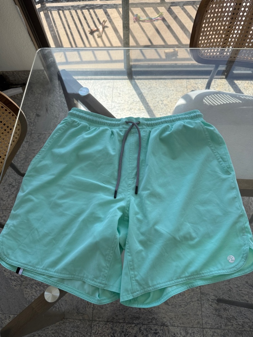 Rhoback Mint Green Lined athletic shorts with Drawstring